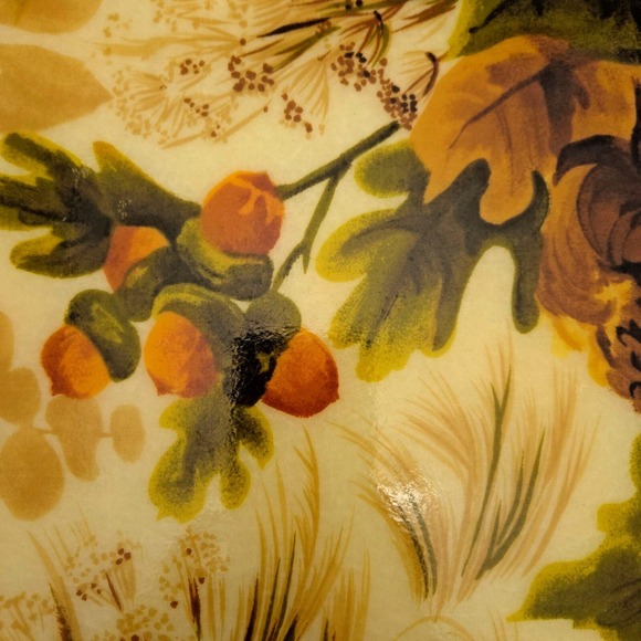 Vintage 60s LARGE 21"x16" MCM Mid Century Vintage Fiberglass Floral Tray serving - Picture 12 of 16